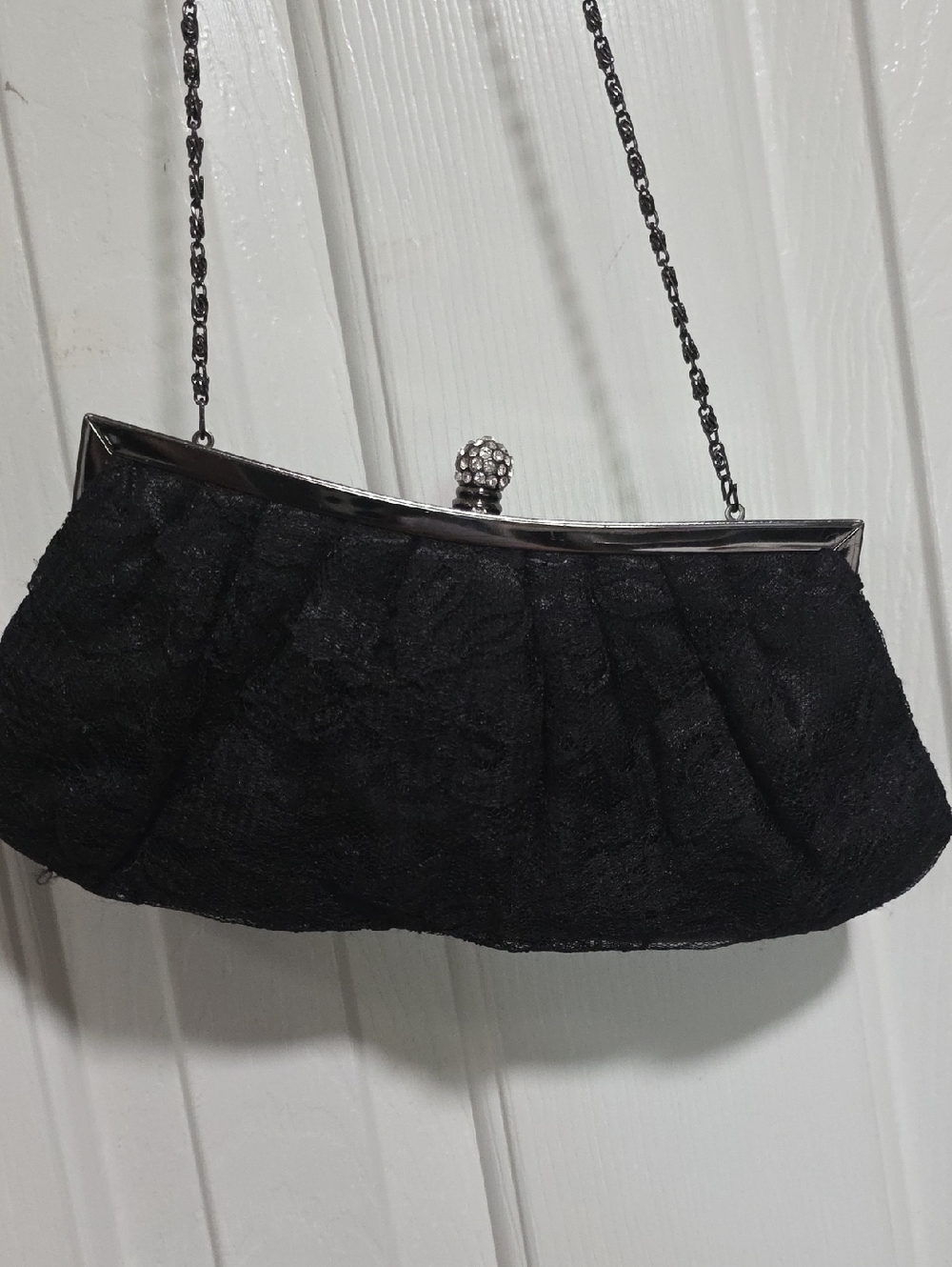 Newport News Vintage Elegant Black Lace Evening Clutch